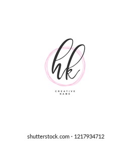 H K HK Initial logo template vector
