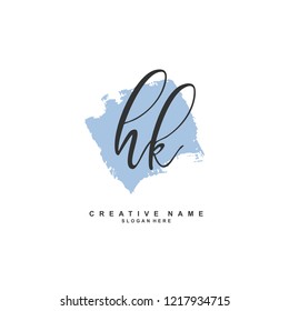 H K HK Initial logo template vector