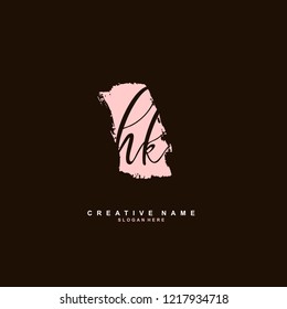 H K HK Initial logo template vector