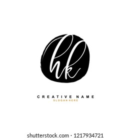 H K HK Initial logo template vector