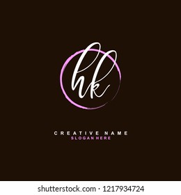 H K HK Initial logo template vector