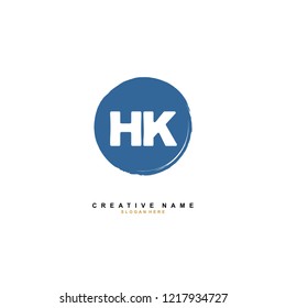 H K HK Initial logo template vector