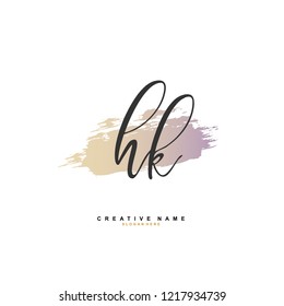H K HK Initial logo template vector