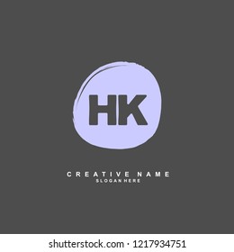 H K HK Initial logo template vector