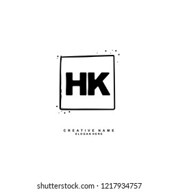 H K HK Initial logo template vector