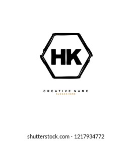 H K HK Initial logo template vector