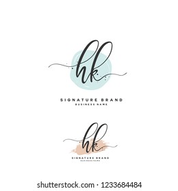 H K HK Initial logo template vector