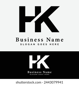 H, K, HK letter Logo Design. Alphabet HK initial logo vector Illustration