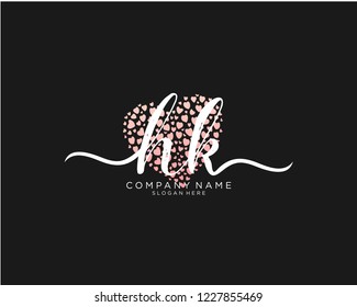 H K Initial handwriting logo vector