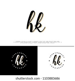 H K initial name vintage logo vector