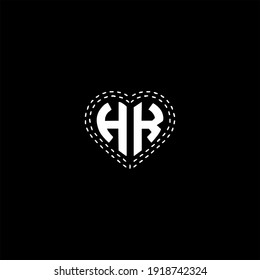 H K letter logo vector design on black color background. HK monogram