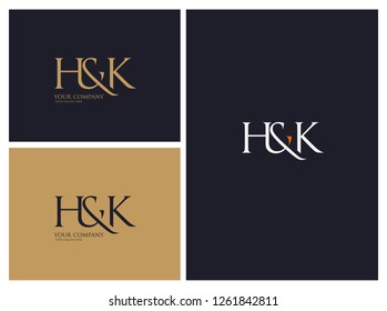 H & K letters Joint logo icon vector template.
