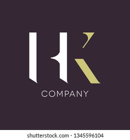 H K letters logo design
