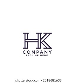 H K Unique Minimal Style black color initial based logo