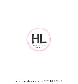 H L HL Initial logo template vector