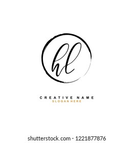 H L HL Initial logo template vector