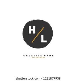 H L HL Initial logo template vector