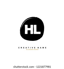H L HL Initial logo template vector