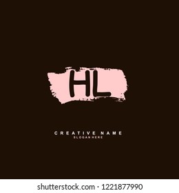 H L HL Initial logo template vector