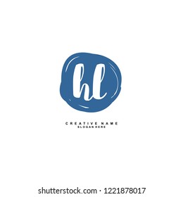 H L HL Initial logo template vector