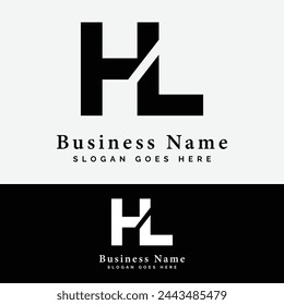 H, L, HL letter Logo Design. Alphabet HL initial logo vector Illustration