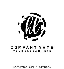 H L Initial handwriting logo vector