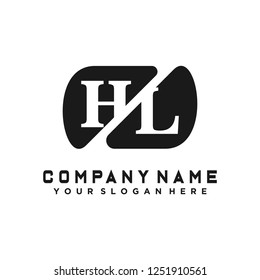 H L Initial handwriting logo vector