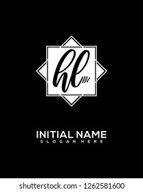 H L Initial Handwriting Logo Template Vector