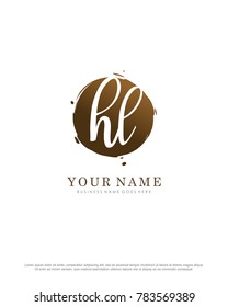 H & L initial splash logo template vector