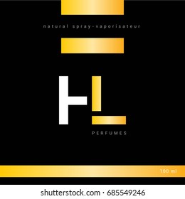 H L joint letter logo with packaging design template