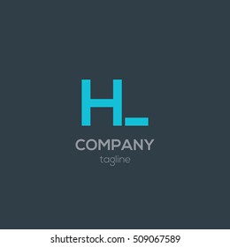 H & L Letter logo design template
