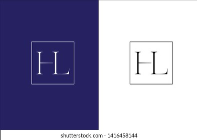 h l logo combination design suitable for a company - Vector