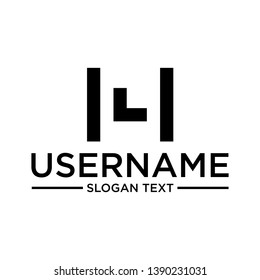 H L logo concept black and white
