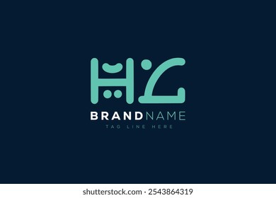H y L diseño del logotipo. Letras abstractas de HL Logo Monograma. Este diseño de logotipo es el proceso de crear un símbolo visual que representa una marca, empresa o individuo.