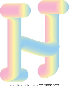 H latter with gradient color style font