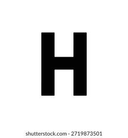 H letztere Silhouette Symbol Vektor flaches Design.