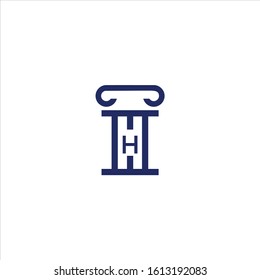 h Law firm logo and icon design template vektor