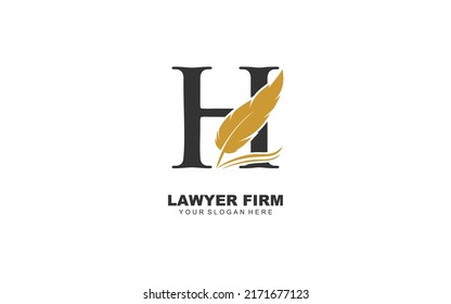 H lawyer logo design inspiration. Vector letter template design for brand.