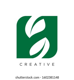h leaf initial unique logo design