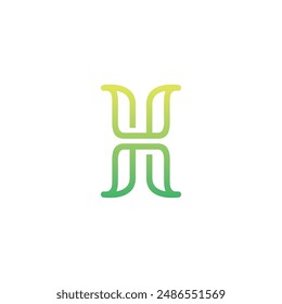 H Leaf Logo Design. H Initial Logo Vector