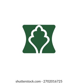 Logotipo de las hojas de H, hoja simple, planta verde