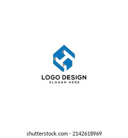 H letter 3D type logo design vector illustration