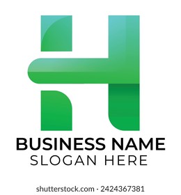 h letra abstracta gradient logo diseño