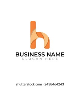 h letter abstract gradient vector colorfu typography 3d logo design
