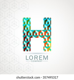 H Letter Alphabet Logo Icon Design Pattern Template Element. Vector Color Sign Easy Editable for Your Design.