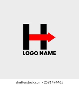H letter arrow company logo 