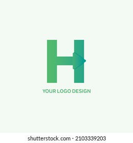 Letra H Con Flecha. Letra H Gradiente Con Diseño De Iconos Con Logotipo De Flecha. Ilustración vectorial. Uso para logotipos de empresas y marcas.