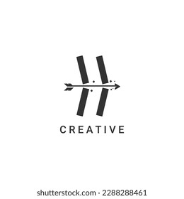 H letter arrow logo design template