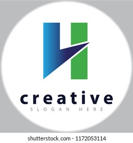 H Letter Arrow Logo vector template