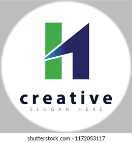 H Letter Arrow Logo vector template